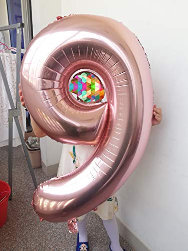 Rose Gold 1 Balloons,40 Inch Birthday Foil Balloon Party Decorations Supplies Helium Mylar Digital Balloons (Rose Gold Number 1)