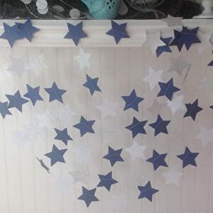 Navy Blue Glitter Silver Birthday Party Decorations Outer Space Decorations 2pcs Navy Blue Glitter Silver Paper Star Garlands Star String for Baby Shower Decorations