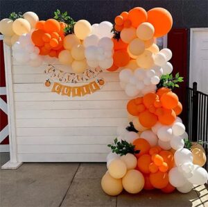 oopat diy little cutie balloon garland kit for baby shower birthday orange citrus themed bridal shower party backdrop decoration(orange)