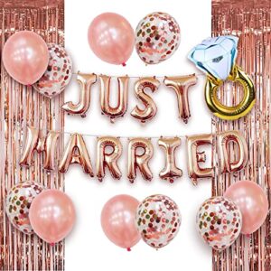 just married decorations wedding decorations set – wedding balloons decorations – just married balloons just married banner – wedding party decorations congratulations for bridal shower party