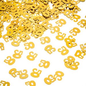 willbond gold 50th birthday confetti, 50 number confetti, 50th party confetti, 2 bags (1400 pieces)