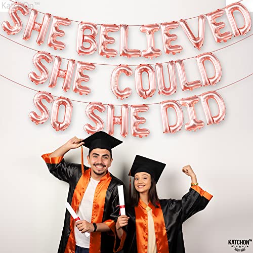 She Believed She Could So She Did Banner - 16 Inch | She Believed She Could So She Did Graduation 2023 Balloons | Graduation Banner for Graduation Party Decorations 2023 | Nurse Graduation Decorations