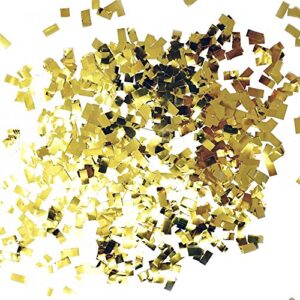 premium shredded squares tissue paper party table confetti – 50 grams (gold mylar flakes)