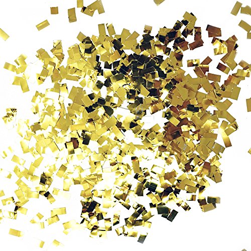 Premium Shredded Squares Tissue Paper Party Table Confetti - 50 Grams (Gold Mylar Flakes)