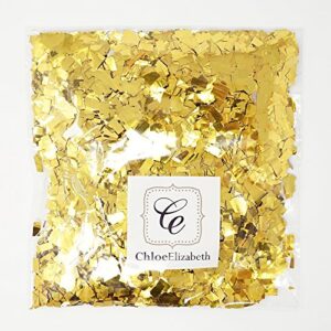 Premium Shredded Squares Tissue Paper Party Table Confetti - 50 Grams (Gold Mylar Flakes)