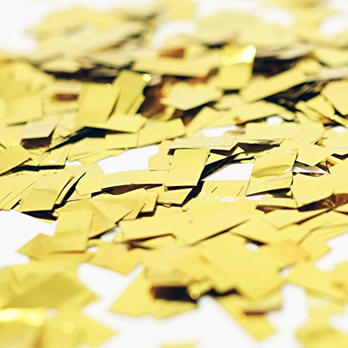 Premium Shredded Squares Tissue Paper Party Table Confetti - 50 Grams (Gold Mylar Flakes)