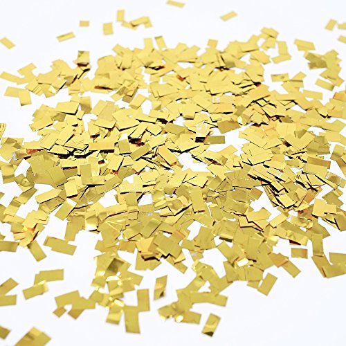 Premium Shredded Squares Tissue Paper Party Table Confetti - 50 Grams (Gold Mylar Flakes)