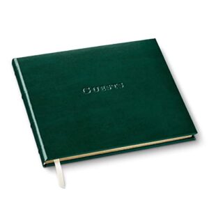 personalized or non-personalized guest books, by gallery leather, 7″x9″ (acadia green)