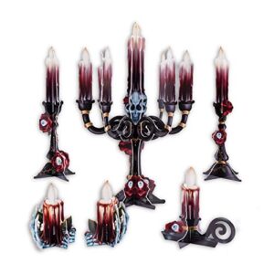 Halloween Rose Skull Candle Party Centerpieces Stand Glowing Candle Table Decorations Wedding Bridal Shower Baby Shower Birthday Cosplay Party Supplies