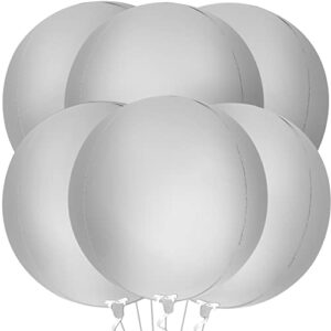 huge, metallic white mylar balloons – 22 inch, pack of 6 | white 4d balloons | white foil balloons decorations | white large balloons for wedding, birthday, engagement, halloween party decorations