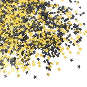 Star Confetti Black Gold Shiny Table Confetti for Wedding Party Holiday Seasons Decorations DIY Crafts 50g (About 4100 Pcs)