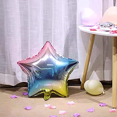 STIMULATE SZXXZZMY 18 Inches 10 Gradient Color Star Shaped Rainbow Party Foil Balloons, Foil Balloons for Party Decoration, Birthday Party Supplies or Wedding Ceremony(gradient rose)…