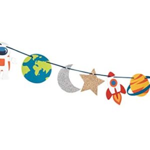 Trip to The Moon - Garland | Birthday, Baby Shower Decorations | Outer Space Party | Boys Room Decor | Space, Rocket, Planets, Stars | Out of This World Party Bunting