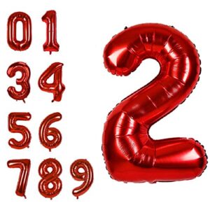 40 inch jumbo red number 2 balloon giant balloons prom balloons helium foil mylar huge number balloons for birthday party decorations/wedding/anniversary