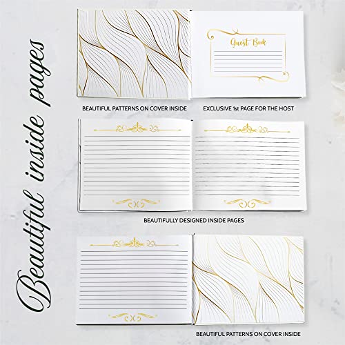 Wedding Guest Book, 7 x 9 Guest Book Wedding Reception, Wedding Guest Book with Free Pen, 120 Pages Guestbook for Wedding, Guest Book for Wedding, Wedding Books for Guests to Sign