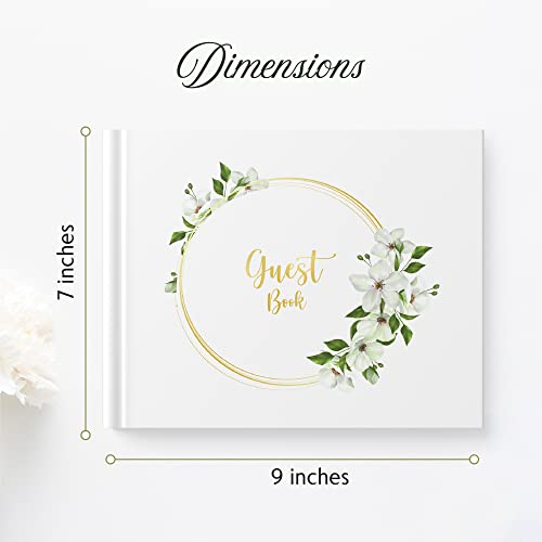 Wedding Guest Book, 7 x 9 Guest Book Wedding Reception, Wedding Guest Book with Free Pen, 120 Pages Guestbook for Wedding, Guest Book for Wedding, Wedding Books for Guests to Sign