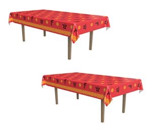 beistle , 2 piece asian tablecovers, 54″ x 108″