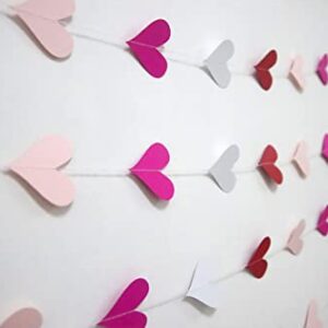 5 Pcs Heart Garland Banner, 100 Hearts Hanging Valentine's Day Decoration Garland for Anniversary Valentine's Day Wedding Birthday Party Decorations