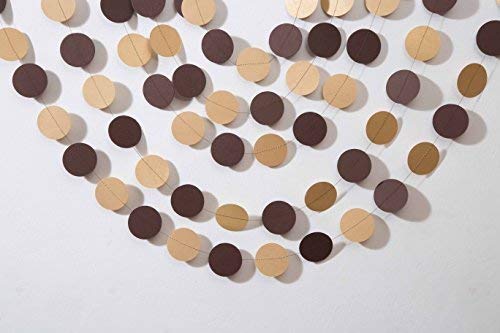 Boston Creative Company Kraft & Brown Garland Brown Party Decor Paper Garland Rustic Wedding Garland Birthday Party Decor Circle Garland