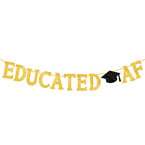 KatchOn, Gold Glitter Graduation Banner - 10 Feet, No DIY | Graduation Banner for Graduation Party Decorations | Graduation Decorations, Congratulations Decorations| Funny Graduation Decorations 2023