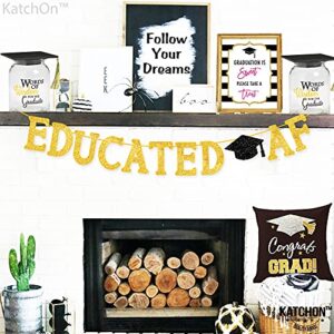 KatchOn, Gold Glitter Graduation Banner - 10 Feet, No DIY | Graduation Banner for Graduation Party Decorations | Graduation Decorations, Congratulations Decorations| Funny Graduation Decorations 2023