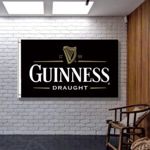 KasFlag Guinness Draught Banner Flag 3x5ft (150D Poly HD Printing) College Room Dorm Decor Wall Decor