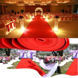 Red Carpet Runner, 3.9ft x 33ft Hollywood Birthday Party Decorations Red Carpet Event Runner for Indoor Or Outdoor Use