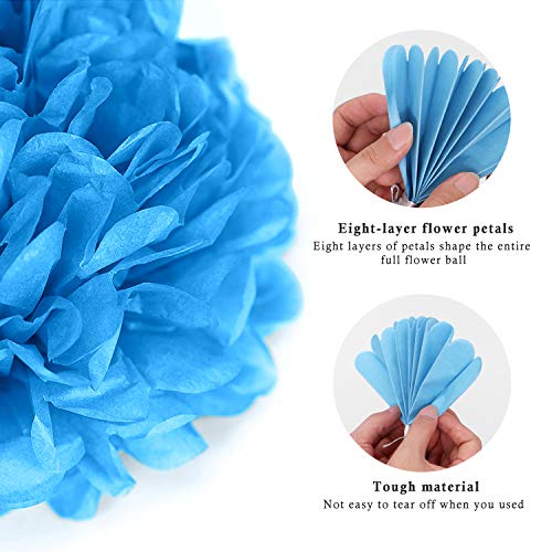 Binpeng Paper Pom Poms Hanging Paper Flower Ball Wedding Party Celebrations Decorations Outdoor Decoration Flowers Craft for Party Birthday party (black 6PCS)