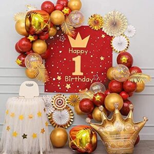 QUAXTAL 120Pcs Red and Gold Balloons Birthday Party Decorations, Ballons Balloon Garland Kit, Wedding Engagement Propose Valentine's Day Happy Anniversary New Year Gold,red