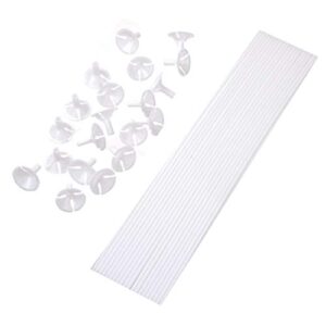 30 pcs plastic balloon sticks holders and cups for birthday party wedding ceremony decoration party supplies, white
