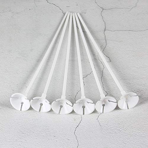 30 Pcs Plastic Balloon Sticks Holders and Cups for Birthday Party Wedding Ceremony Decoration Party Supplies, White