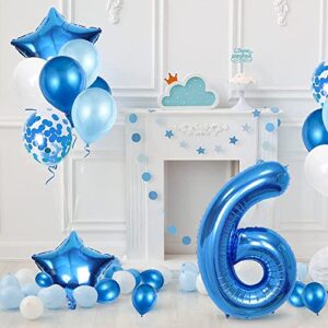 Number 6 balloon Blue, Number 6 Balloon 40 inch for 6th Birthday Party