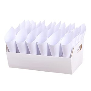 wedding confetti cone stand boxes – 30 holes for 30 confetti cones white cone stand tray with kraft cone papers (paper – white)