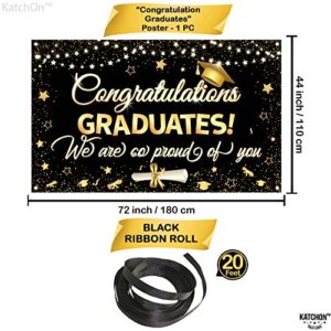 Congratulations Graduates Banner - 72x44 Inch | We Are So Proud Of You Banner for Class of 2023 Graduation Decorations | Graduation Banner, Graduation Party Decorations 2023 | Congratulations Banner