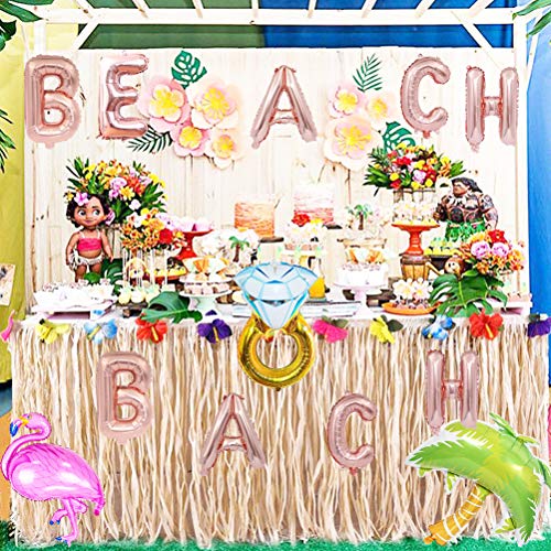Asonlye Beach Bach Balloons, Beach Bachelorette Party Supplies Decorations - Hawaii Luau Flamingo Ring Palm Tree, Tropical Summer Party Banner