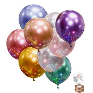 chrome metallic latex party balloons, 100 pack 12 inch assorted colors balloons for birthday baby shower graduation christmas party