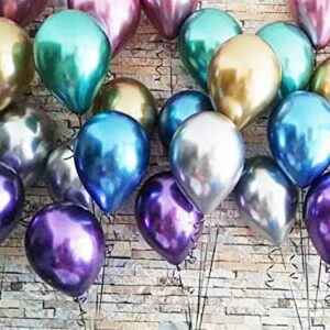 Metallic Latex Balloons Party Balloons 12 inch 50pcs Assorted Color