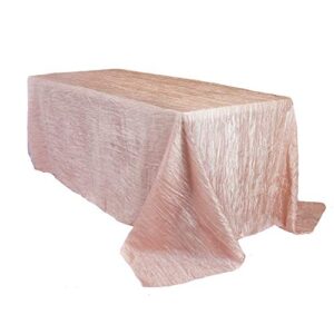 your chair covers – 90 x 132 inch rectangular crinkle taffeta tablecloth – blush, rectangle table linens for 6 ft rectangular tables, wedding crushed table cloth