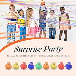 10Pack Streamers Poppers, Multi-Color No Mess Paper Crackers, Hand Throw Confetti Streamer for Birthday Wedding Party Celebrations, Colorful