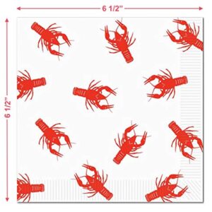 Crawfish Boil Party Supplies - Crawfish Dinner Plates and Napkins for Mardi Gras and Seafood Festivals (Serves 16)