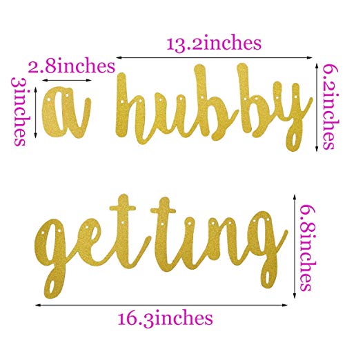 Bachelorette Party Decorations Glitter Gold"Pop The Bubbly She is Getting A Hubby" Banner Bridal Shower Engagement Wedding Girls Night Out Hen Party Supplies Golden Photo Props