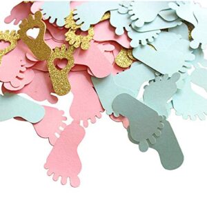 footprint baby shower confetti for gender reveal party table decorations,baby gender party favor candy box/bag diy decor supplies 250ct