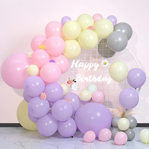 MOMOHOO Pastel Gray Balloons Garland - 100Pcs 18/12/5 Inch Pastel Grey Balloons Different Sizes, Macaron Grey Latex Balloons Arch Kit for Wedding, Matte Gray Balloons For Anniversary/Baby Shower Decor