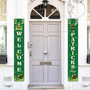epessa st patricks porch sign, irish hanging banner, lucky banner decor, happy st. patrick’s day porch for home wall door tree classroom office