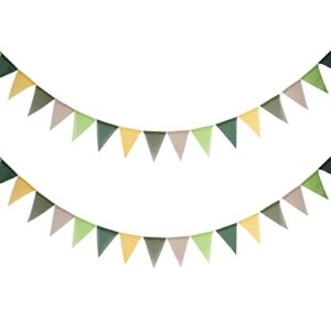 40 flags yellow green imitated burlap pennant banner, multicolor fabric triangle flag bunting for engagement wedding birthday baby bridal shower decoration