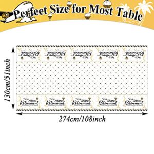 gisgfim Retirement Party Decorations Set of 3 White and Gold Happy Retirement Tablecloth for Retirement Party Supplies Table Cover Table Decorations