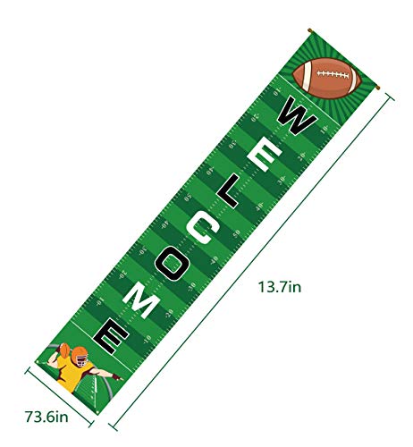 Football Banner Welcome Porch Sign Decorations - Game Day Sports Door House Party Decor Supplies