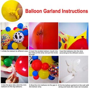 Toy Inspired Story Balloon Arch & Garland Kit, 85 Pack 12" 5" Cloud Cow Print Balloons Red Yellow Blue Fruit Green Latex Balloons Confetti Balloon Set for Baby Shower Kids Birthday Party Decorations