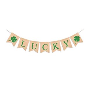 st. patrick’s day decorations lucky shamrock banner irish four leaf clover garland flags