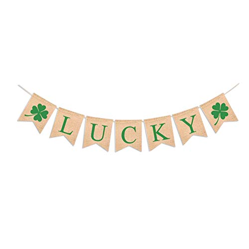 St. Patrick's Day Decorations Lucky Shamrock Banner Irish Four Leaf Clover Garland Flags